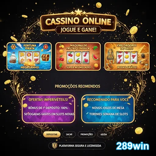 Tela de cassino móvel com jogos de slots e mesa